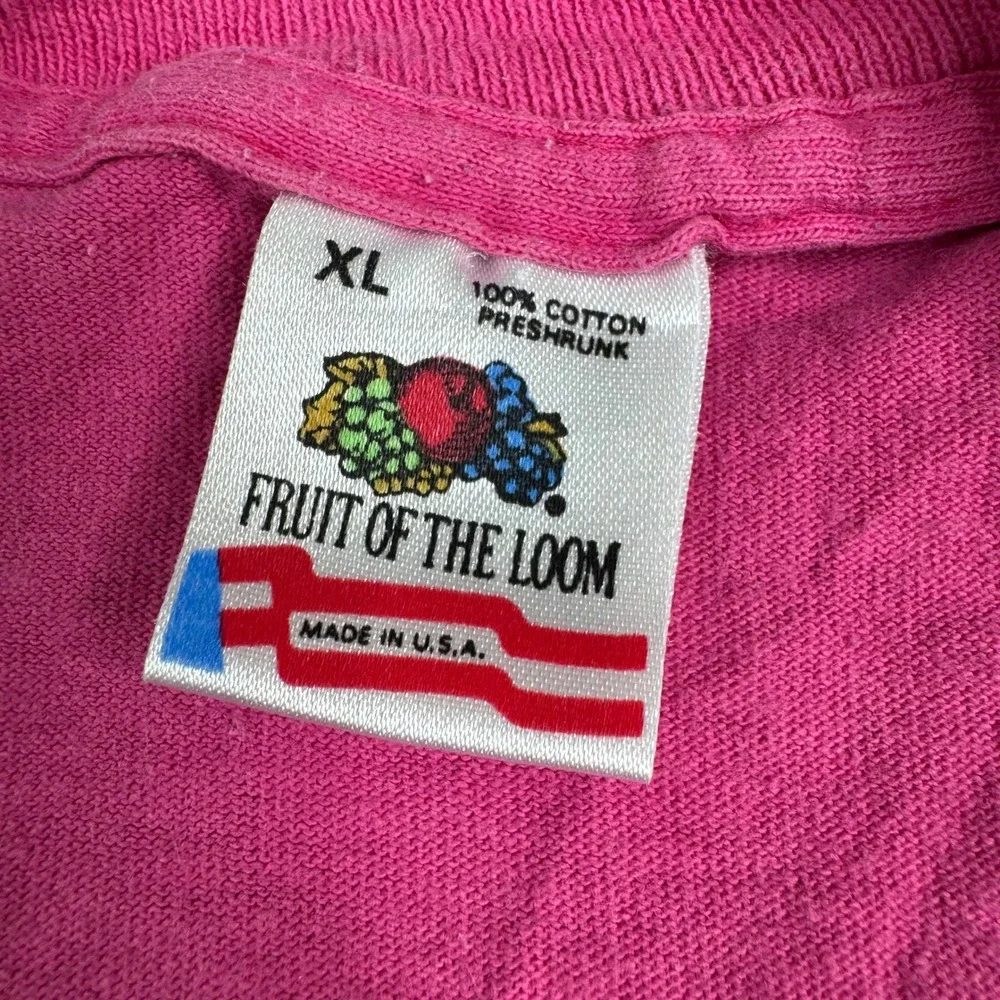 Fruit of the Loom T-Shirt Mens Size XL Pink CMN Telethon Graphic Vintage USA